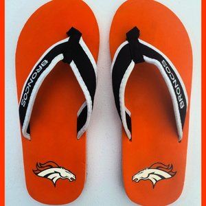 NFL Denver Broncos Men's Flip Flop Sandals Size 9-10 Very Good Condition